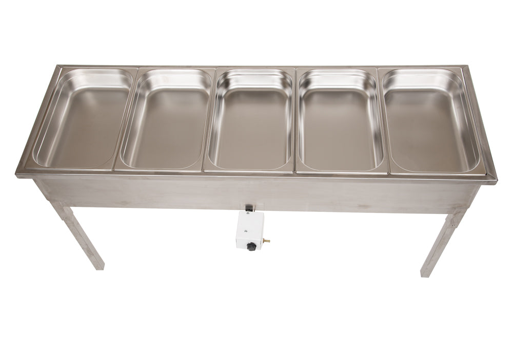 GrillSymbol Gastronomic Chafer XL (Hot Table) (for 5 pcs 1/1 GN, incl 7 KW gas burner (Size 170 x 55 x 85 cm)