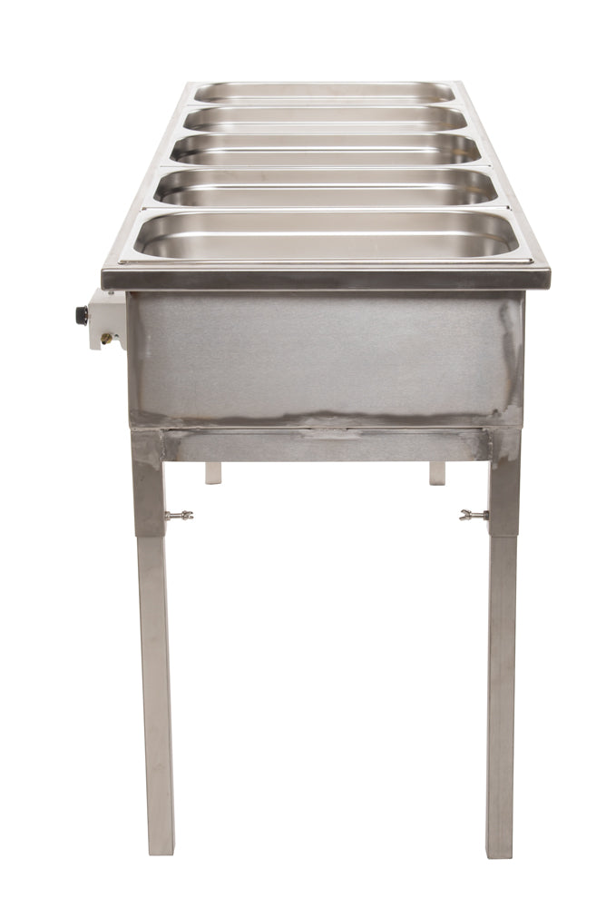 GrillSymbol Gastronomic Chafer XL (Hot Table) (for 5 pcs 1/1 GN, incl 7 KW gas burner (Size 170 x 55 x 85 cm)