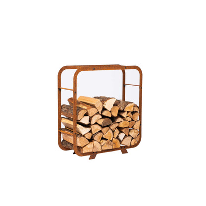 GrillSymbol Corten Steel Firewood Rack Ake(size 72 x 72 cm)