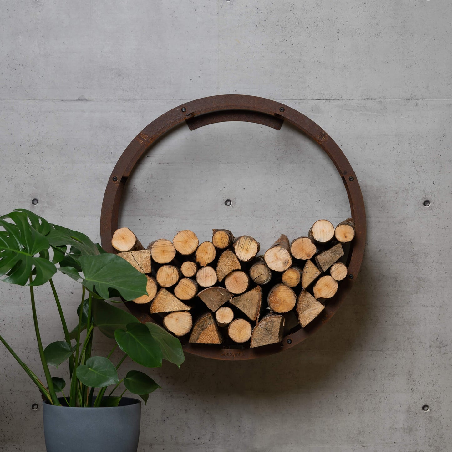 GrillSymbol Corten Steel Firewood Rack Bern, ø 72 cm