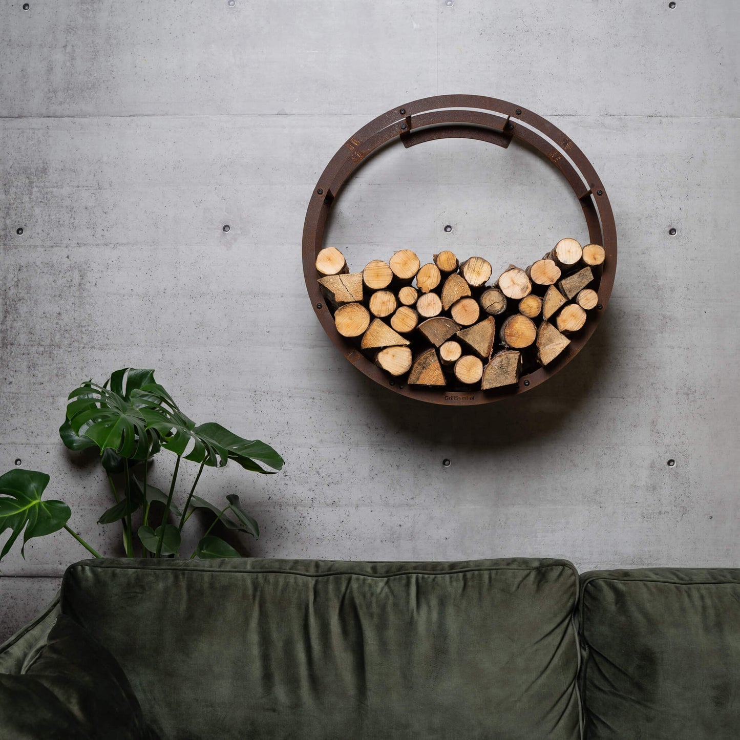 GrillSymbol Corten Steel Firewood Rack Bern, ø 72 cm