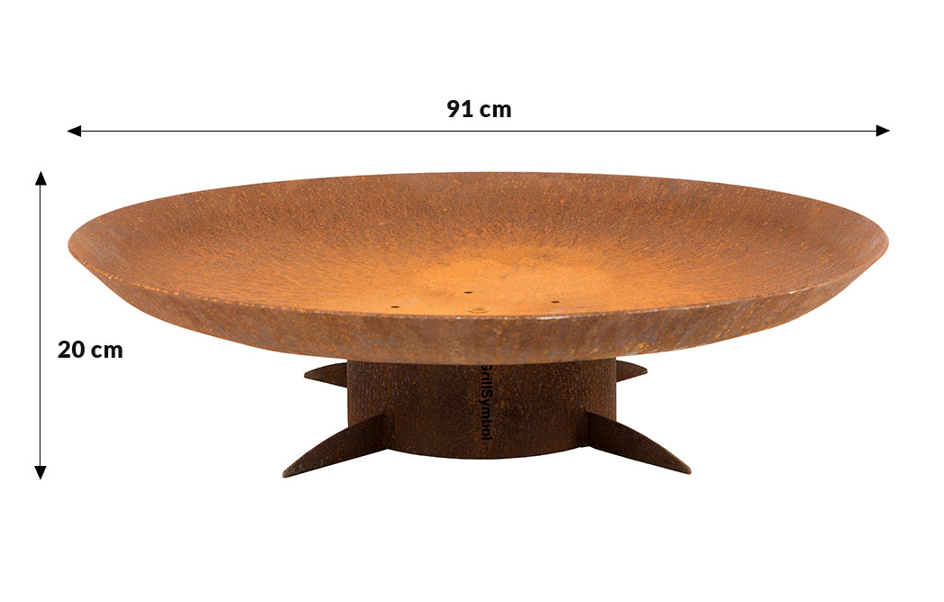 GrillSymbol Corten Steel Fire Pit Chiaro XL, ø 91 cm