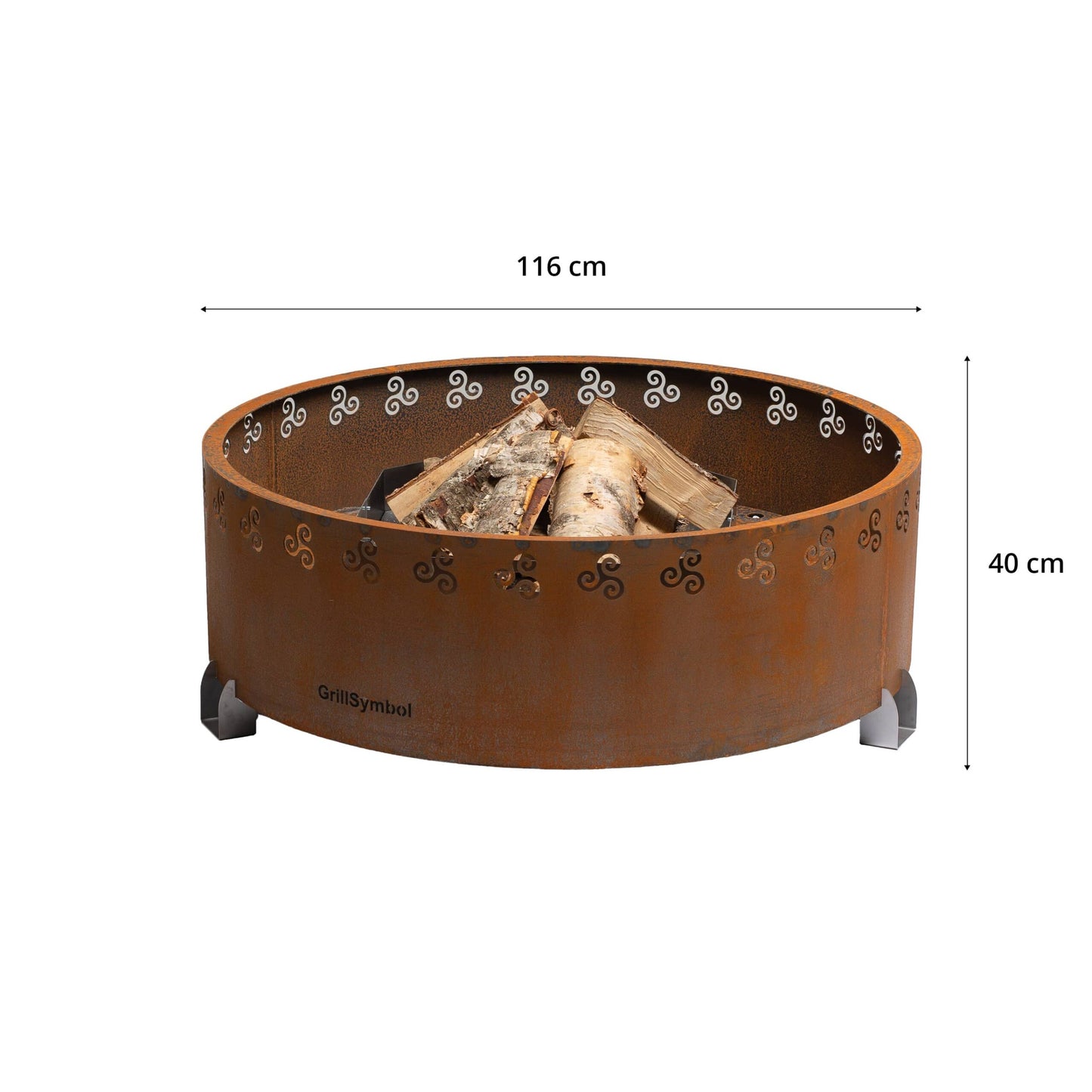 GrillSymbol Corten Steel Fire Pit Legend, ø 116 cm