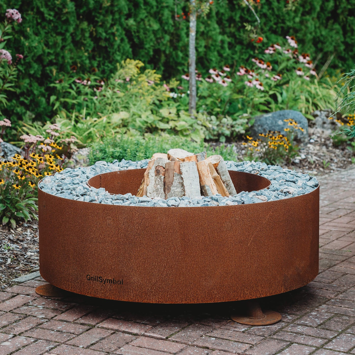 GrillSymbol Corten Steel Fire Pit Luna, ø 119 cm