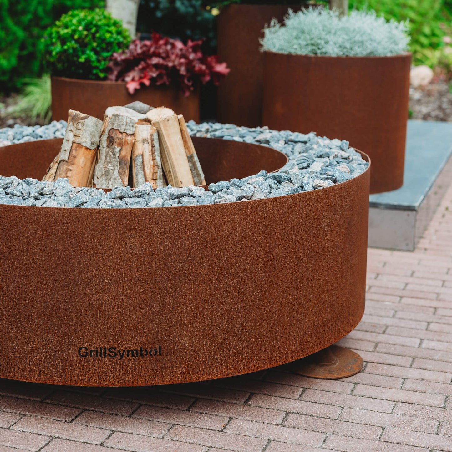 GrillSymbol Corten Steel Fire Pit Luna, ø 119 cm