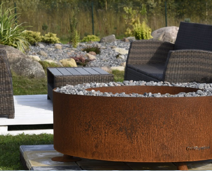 GrillSymbol Corten Steel Fire Pit Luna, ø 119 cm