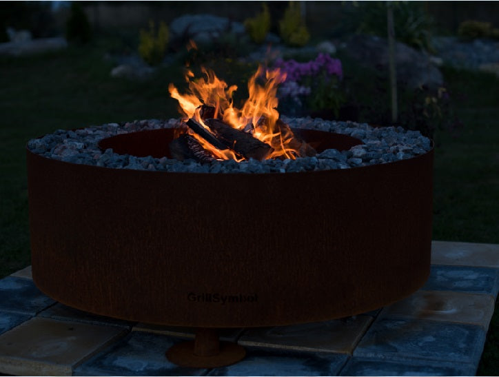 GrillSymbol Corten Steel Fire Pit Luna, ø 119 cm