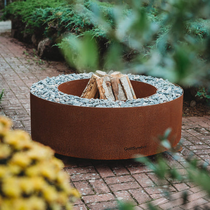 GrillSymbol Corten Steel Fire Pit Luna, ø 119 cm