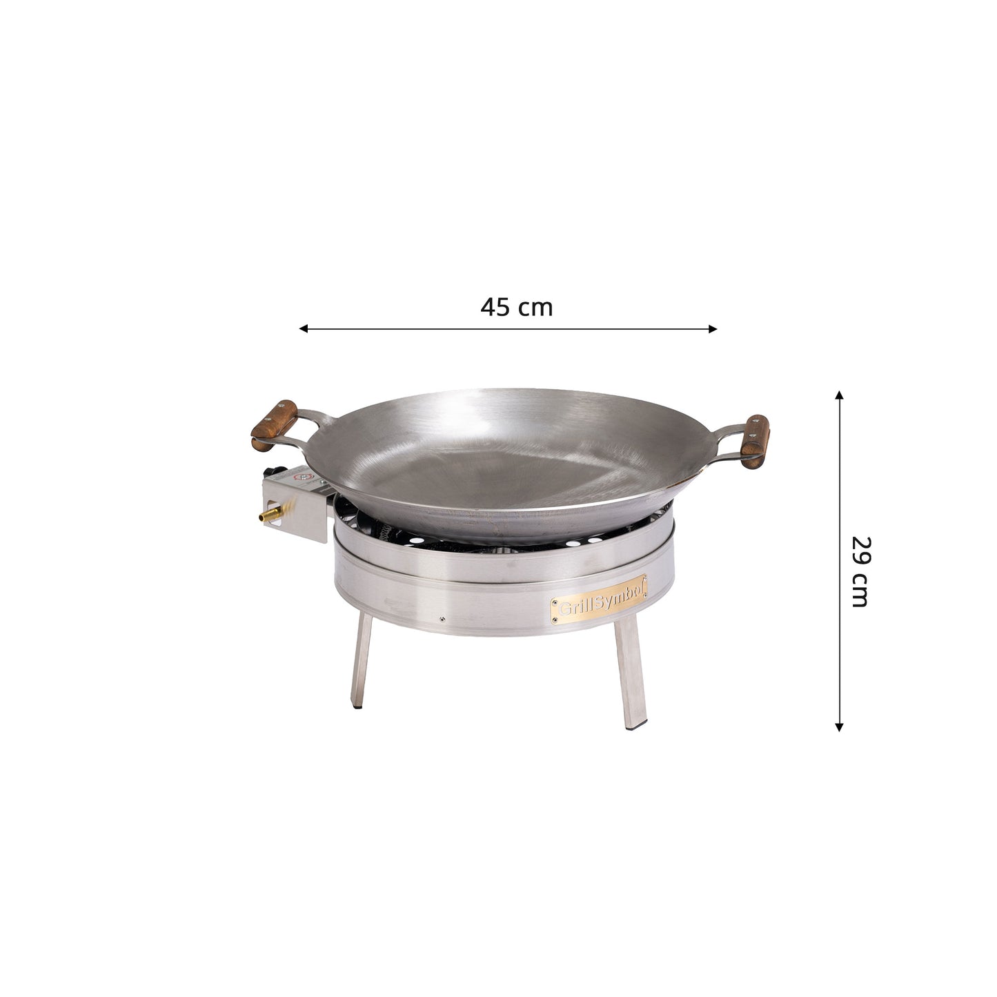 GrillSymbol Wok Burner Set PRO-450, ø 45 cm (wok pan ø 45 cm, gas burner ø 30 cm)