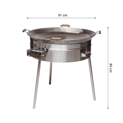 GrillSymbol Wok Burner Set PRO-915, ø 91 cm (wok pan ø 91 cm, gas burner ø 60 cm)