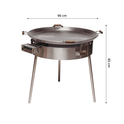 GrillSymbol Paella Cooking Set PRO-960 light, ø 96 cm (pan 3 mm steel ø 96 cm, gas burner ø 60 cm)