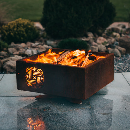 GrillSymbol Corten Steel Fire Pit Piazza(size 50x50x21 cm)