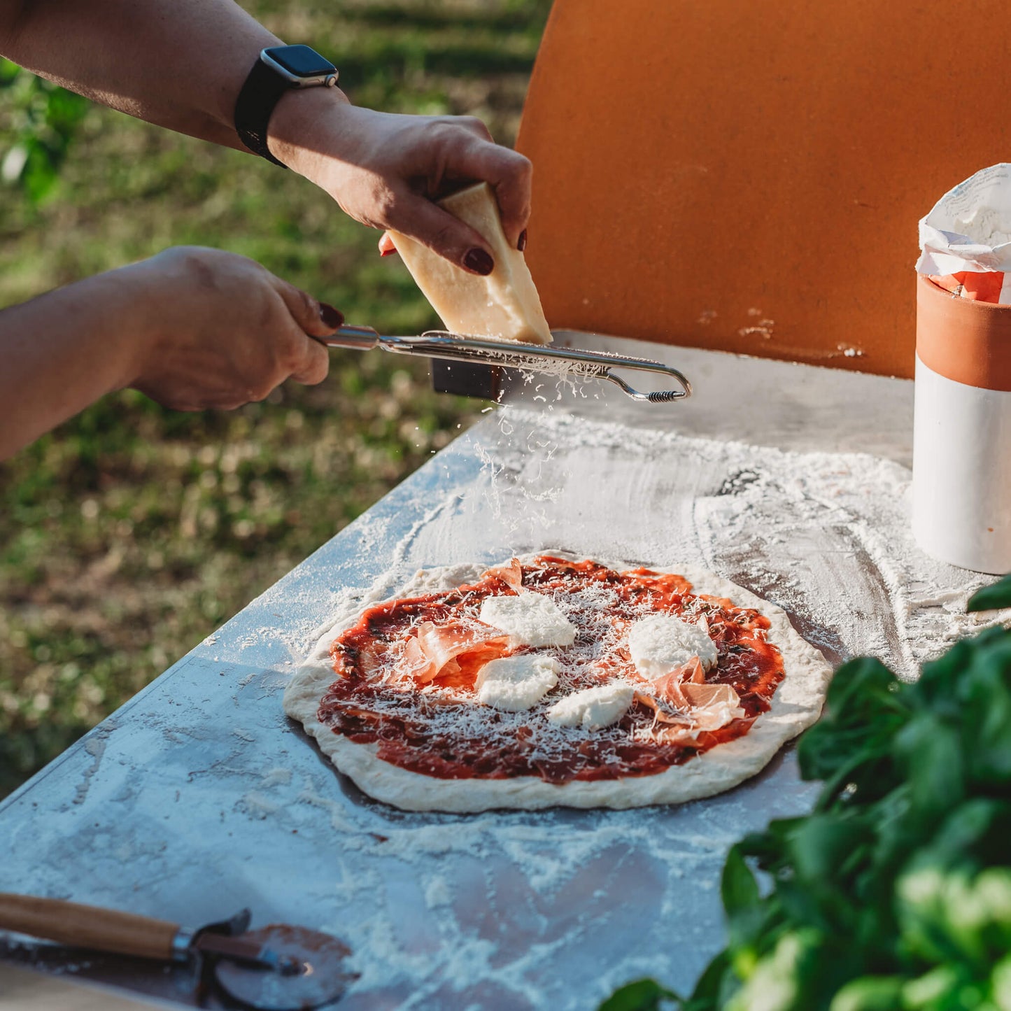 GrillSymbol Wood Fired Pizza Oven with Stand Pizzo-set-inox