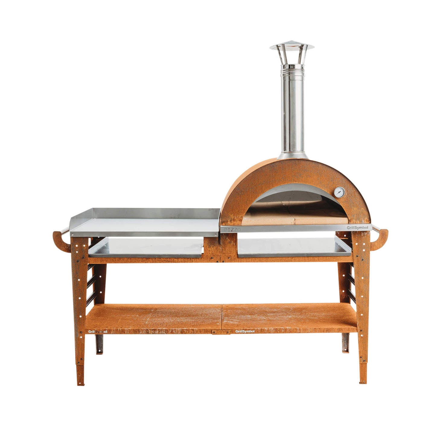 GrillSymbol Wood Fired Pizza Oven with Stand  and Side Table Pizzo-XL-Set