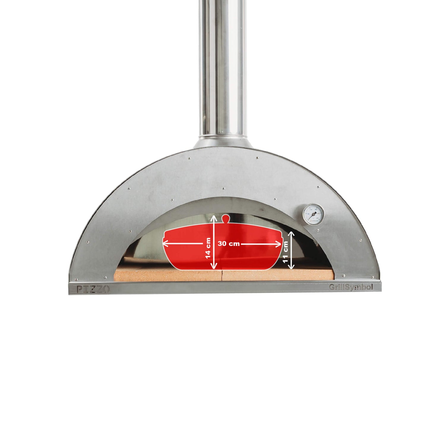 GrillSymbol stainless steel Wood Fired Pizza Oven Pizzo-inox