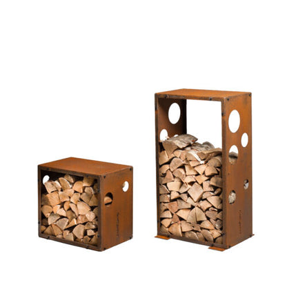 GrillSymbol Corten Steel Firewood Rack WoodStock S(size 60x37x53 cm)