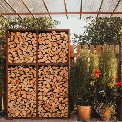 Corten Steel Modular Shelf WALL-2 (size 119x37x170 cm, consists of 2 modules)