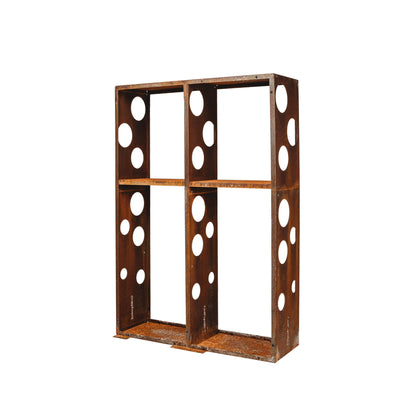 Corten Steel Modular Shelf WALL-2 (size 119x37x170 cm, consists of 2 modules)