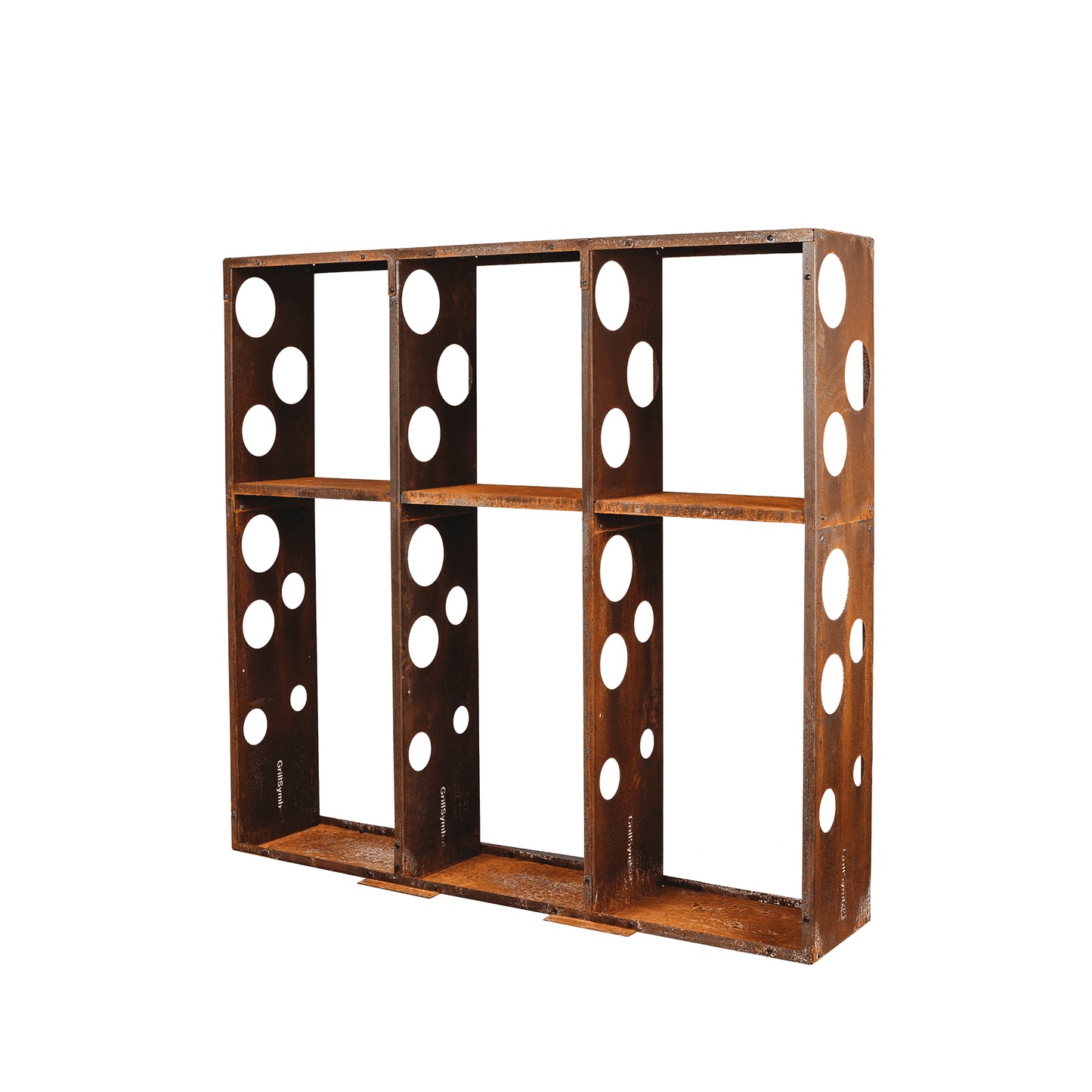 Corten Steel Modular Shelf WALL-3 (size 178x37x170 cm, consists of 3 modules)