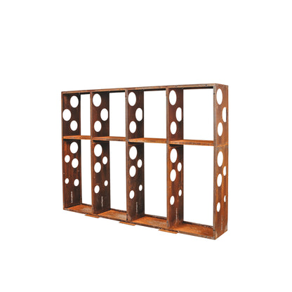 Corten Steel Modular Shelf WALL-L (size 237x37x170 cm, consists of 4 modules)