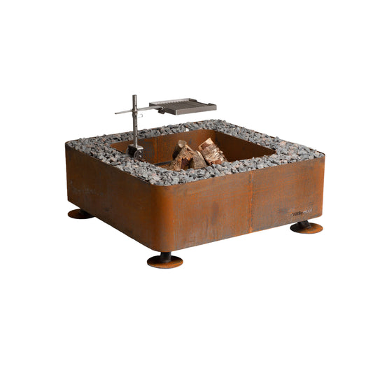 GrillSymbol Corten Steel Fire Pit Fogo(size 120x120x47 cm)