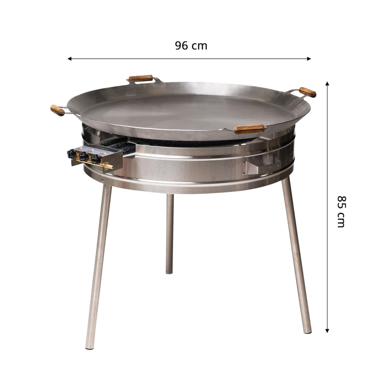 GrillSymbol Paella Cooking Set Basic-960, ø 96 cm (pan 3 mm steel ø 96 cm, gas burner ø 70 cm)